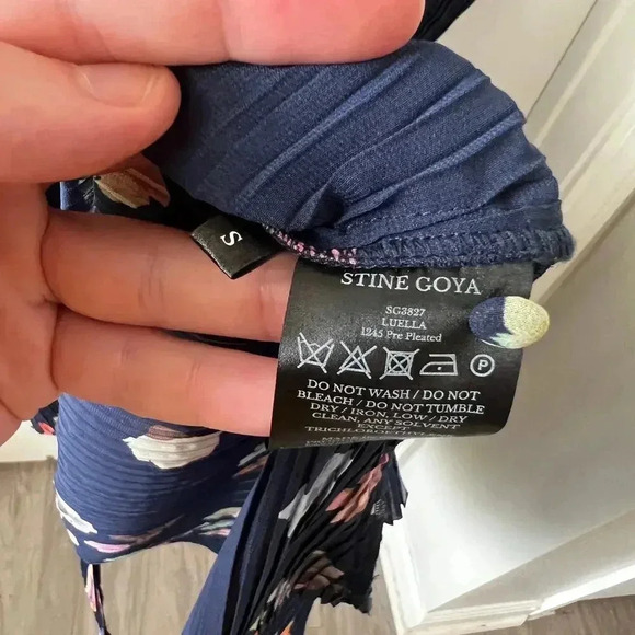 NWT STINE GOYA Luella Dress Flower Live at Night Size Small Color Blue - Picture 8 of 9